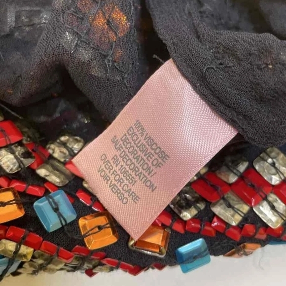 CALYPSO ST. BARTH Embellished BEADED Elephant Pattern Top SIZE MEDIUM - Picture 7 of 9